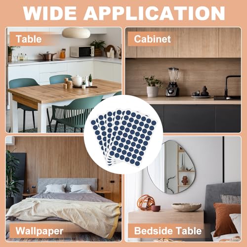 PATIKIL 270 Pieces Screw Hole Stickers, 5 Sheet Self-Adhesive Waterproof PVC Wood Grain Sticker for Screw Holes Wall Cabinets Desk Repairing, Dark Blue, 21mm/0.83 Inch - color: Dark Blue
