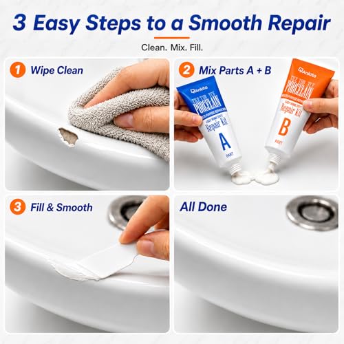 Porcelain Repair Kit White, High-Gloss Chipped Sink, Tub & Tile Repair Kit - color: No.01 White