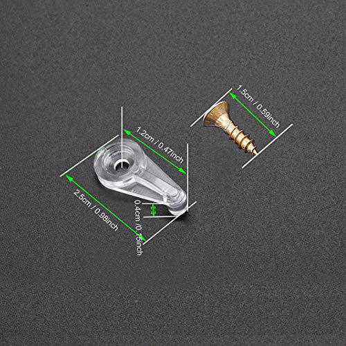 Cabinet Door Glass Retainer Clips Kit, Plastic, Clear, Offset 4mm, with Screws (Pack of 20) - style: A
