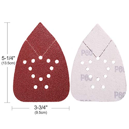 LotFancy Sanding Pads for Black and Decker Mouse Sanders, 50PCS 60 80 120 150 220 Grit Sandpaper Assortment - 12 Hole Hook and Loop Palm Detail Sander Sanding Sheets Sand Paper (Pack of 2) - size: 60/80/120/150/220 Grit (Pack of 2)