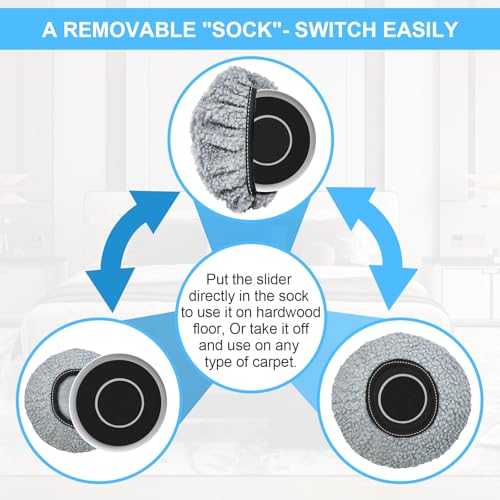 New Upgrade Furniture Sliders - Multi-Surface 3-in-1 Movers Sliders - size: 4.3in Round 8+4+1Pack