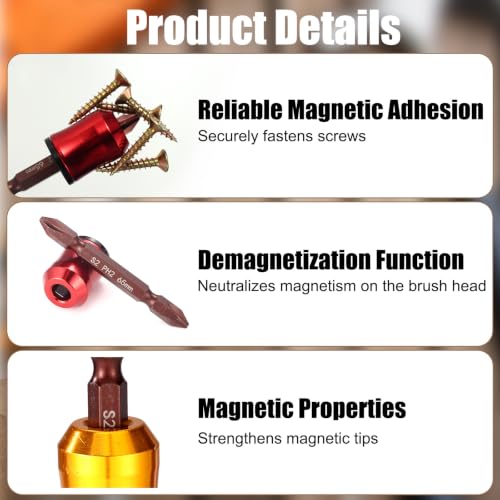 3pcs Screwdriver Head Magnetic Screw Rings & 3pcs PH2 Screwdriver Bits - style: 65mm 100mm 150mm Phillips
