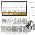 562 Pieces M2.5 x 4/6 /8/10 /12/16 /20mm Phillips Pan Head Machine Screws Nuts Washers Assortment Kit, 304 Stainless Steel, Fully Machine Thread - size: M2.5
