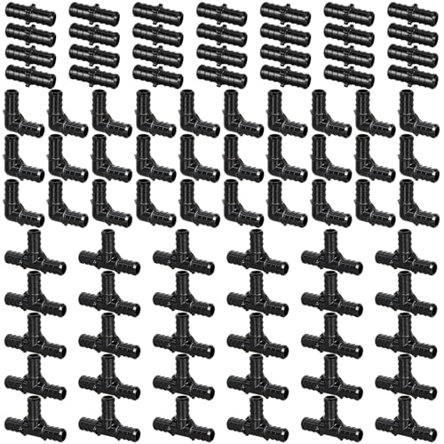90pcs 1/2" Poly PPSU Barb Crimp PEX Fitting Combo, No Lead - size: 1/2" Combo, 90pcs