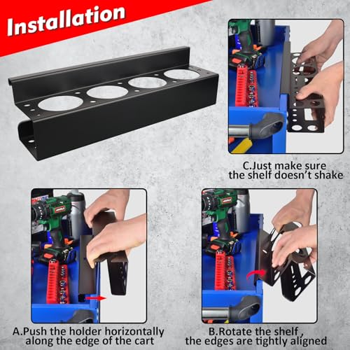 MUTUACTOR Heavy Duty Tools Organizer,Magnetic Mount Power Drill Driver Holder,Anti-slip Strong Magnetic Tools Holder Storage Rack for Impact Drivers Wrench,1PCS,Black - style: Black Impact Driver Holder