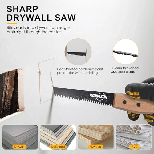 5PCS Hand Saw Set, SK5 Steel Blade, Hardened Teeth, Teflon Coating