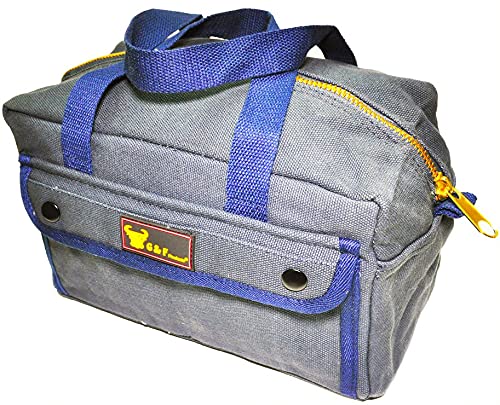 G & F Products Waxed Canvas Military Duffle Bag, 24 Inch, Heavy Duty Travel - color: Navy Blue (11 inch x 7 inch x 6 inch)