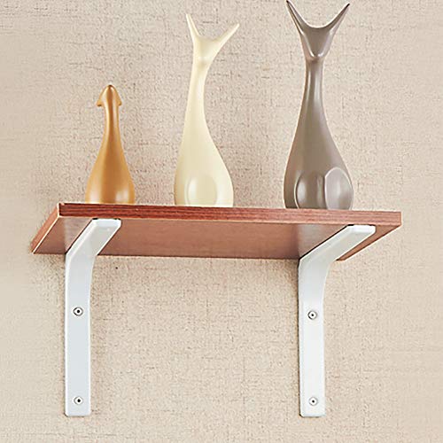 SAYAYO Wall Shelf Bracket White, 6 X 5 Inch Heavy Duty L Bracket for Wood - color: White, size: 6 x 5 Inch (4 PCS)