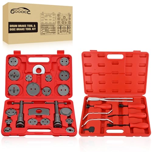 GOOACC 8PCS Drum Brake Tool Kit & 22PCS Disc Brake Caliper Compression Tool - color: 8pc+22pc Brake Tool Red