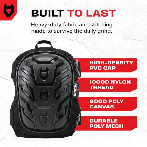 NoCry Professional Gel Knee Pads for Work with Soft Foam and Gel Cushion — Heavy Duty Cap, Reinforced Adjustable Straps, Military Grade Rivets and Built-in Hang Loops — Perfect for Construction - style: Original