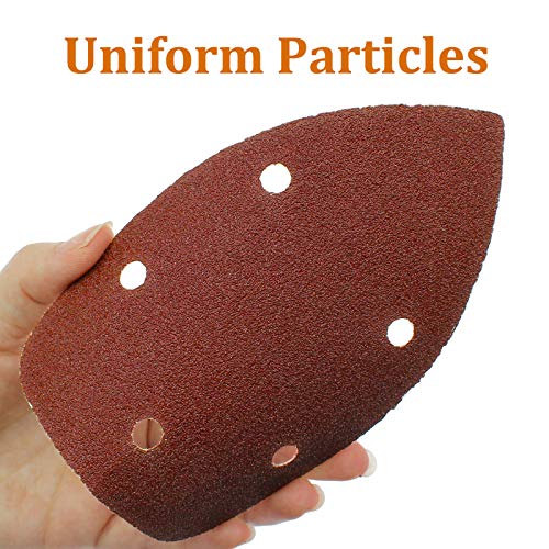 Mouse Detail Sander Sandpaper, 80 Grit, 5 Hole, 50 Pcs - size: 80 Grit - 50 Pcs