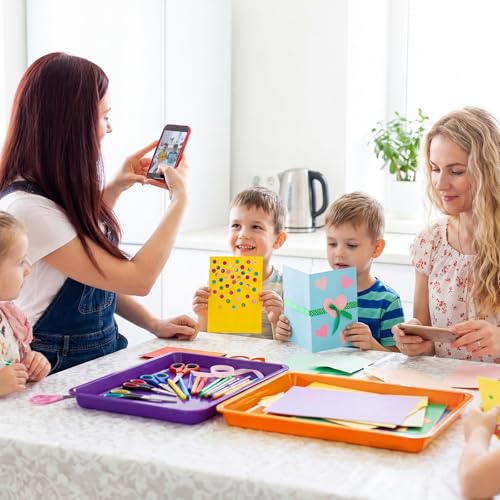 Maitys 15 Pack Plastic Art Trays 12 x 16 Inch Sensory Trays, Vibrant Color - color: Vibrant Color