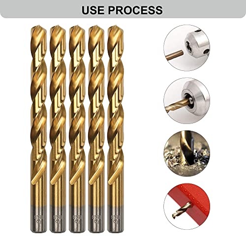 GMTOOLS 29PCS Drill Bit Set, M2 HSS, 135°Tip, Twist Jobber Length Drill Bit Kit for Hardened Metal, Cast Iron, Stainless Steel with Indexed Round Case,1/16"-1/2" - style: 29 pcs M2