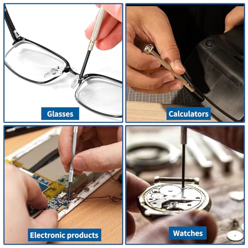 NINDEJIN 6PCS Precision Screwdriver Set, Flathead & Phillips Screw Repair Kit for Electronics & Small Items – Laptops, Watches, Phones, Computers, Doorbells, Toys, Glasses - style: Mini Screwdriver