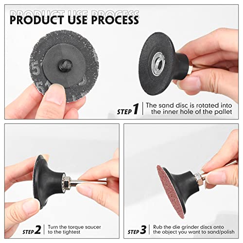 Newwiee 150 Pcs Sanding Disc 2 Inch 60 80 100 120 Grit Die Grinder Convenient Surface Finishing Sanding Disc Fine Medium Coarse Sandpaper for Surface Strip Grind Polish Burr Finish Rust (60 Grit) - size: 60 Grit
