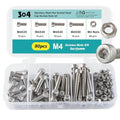 M4 x 20mm 30mm 40mm 50mm Hex Socket Head Cap Screws Bolts and Nuts, Stainless Steel 304, Bright Finish, Metric Allen Drive, Fully Thread, Assortment Kit 80PCS - size: Socket M4x20-50mm+Nuts