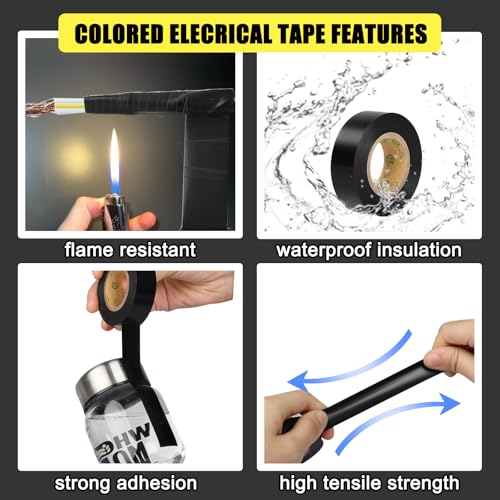 GEYYANG Blue Electrical Tape, 4 Pack - color: Blue