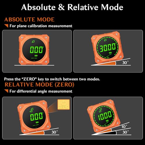 Rechargeable 4-Side Magnetic Digital Angle Finder, 4×90° & 2×180° Electronic Inclinometer Protractor Level Gauge for for Woodwork, Miter Saw, Hanging Frames - size: No laser