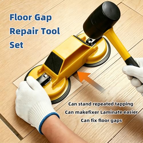 Floor Gap Vinyl Fixer Tool Repair Tool Enhanced Suction Cup 45°Striking - color: Yellow