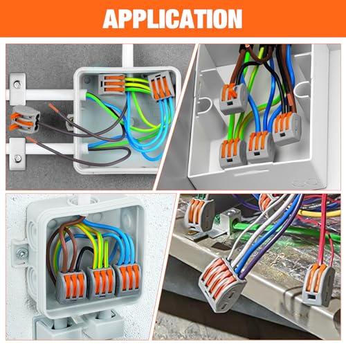 Nilight 115PCS Lever Wire Connector Nut Kits Inline Electrical Terminal - color: 115Pcs Lever Wire Connectors