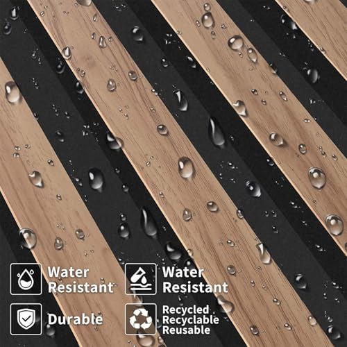 8-Pack Teak Wood Grain 3D Wall Panels with Adhesive, Peel and Stick PVC Wall Tiles for Accent Wall, Covers 92.6 Sq Ft for Luxury Living Room & Bedroom Decor - size: 16" × 105.9"