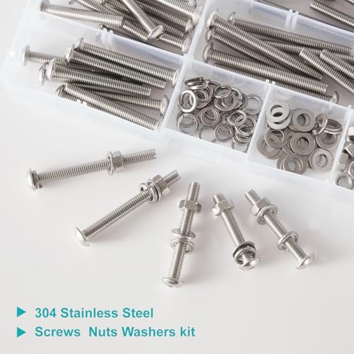 70 PCS M8 x 30mm 35mm 40mm 45mm 50mm, Button Head Socket Cap Screws Bolts Washers Nuts Assortment Kit, Stainless Steel 304, Metric Allen Hex Drive - size: Button M8x30/35/40/45/50 mm
