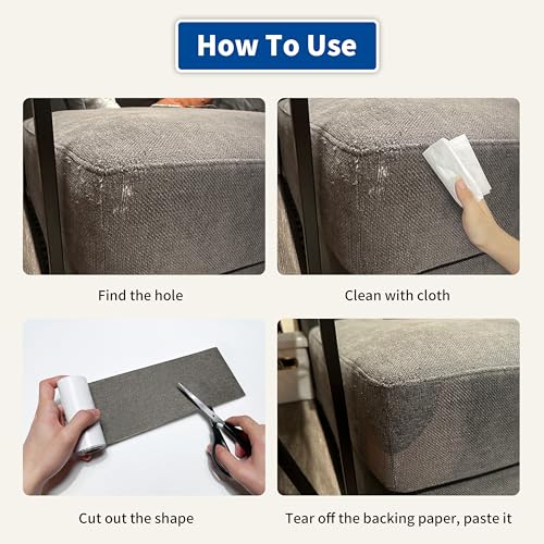 KING MOUNTAIN Linen Repair Patches, Self-Adhesive Fabric Patches, 4 X 63 inch Extra Size, Multi Color, Can be Used fo Sofa Repair (Beige 1.0) - color: Beige 1.0, size: 4" Wx 63"L