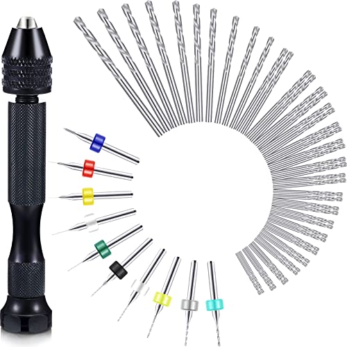 Mudder 57 Pcs Micro Drill Bits & Pin Vise Set 0.1-3mm, Black - color: Random Color Pcb Drill