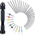 Mudder 57 Pcs Micro Drill Bits & Pin Vise Set 0.1-3mm, Black - color: Random Color Pcb Drill