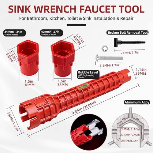 GPANDAG Sink Wrench for Bathroom/Kitchen/Toilet Pipe & Faucet Installation