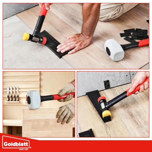 Goldblatt 2-Piece Hammer Set, 16oz Rubber Mallet & 12oz Double-Face Hammer - size: 16 oz & 12 oz