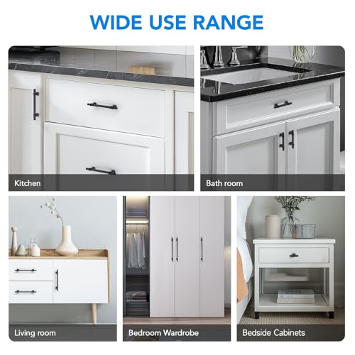 HOME EDIT Matte Black Pulls Cabinet Handles 2-1/2 Inch 5 Pack - color: Matt Black, size: 2-1/2 In Hole Center