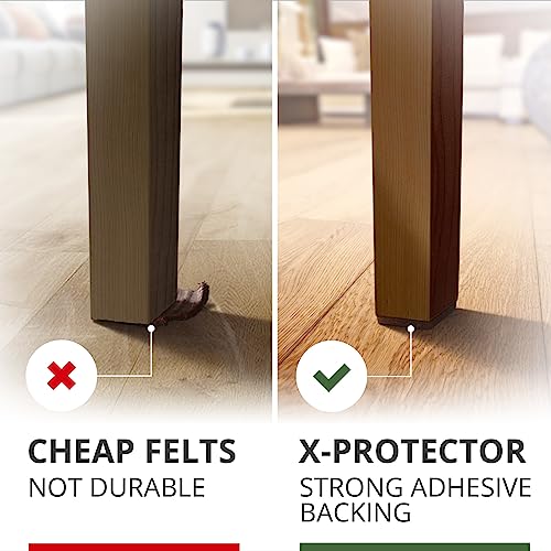 X-PROTECTOR Felt Furniture Pads - 48 PCS 1" - Felt Pads Floor Protectors - size: 1" 48 Brown, Square