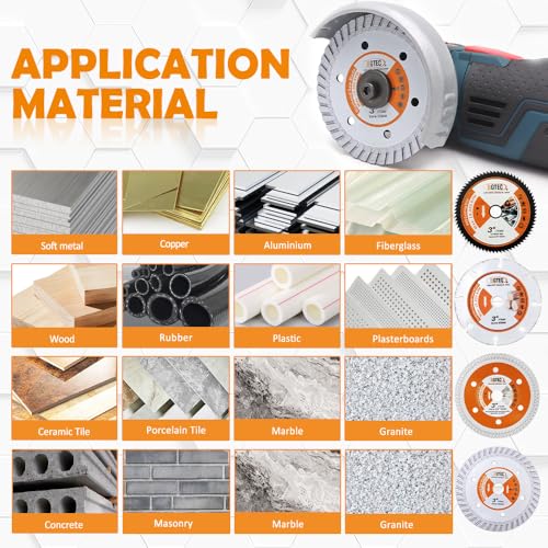 BGTEC Circular Saw Blade - 4PCS 3" Cutting Dics Arbor 3/8" for Wood Plastic Glass Tile Concrete Metal Steel - style: Wood+Tile+Concrete+Metal