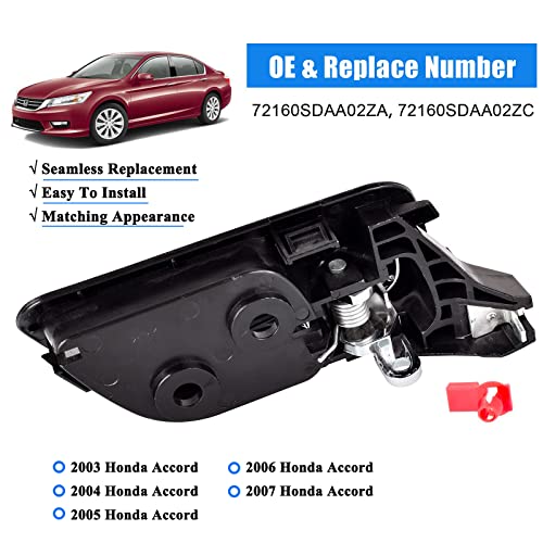 79542 Interior Door Handle Front Driver Side Replacements for 2003 2004 2005 2006 2007 Honda Accord,Black, Replace# 72160SDAA02ZC, 72160SDAA02ZA