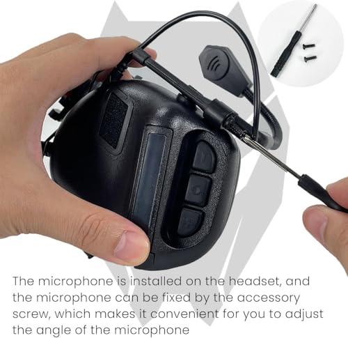 ATAIRSOFT Tactical Airsoft Headset with Microphone Waterproof Hunting Shooting Headphones Earmuff No Noise Reduction Function - color: Bk