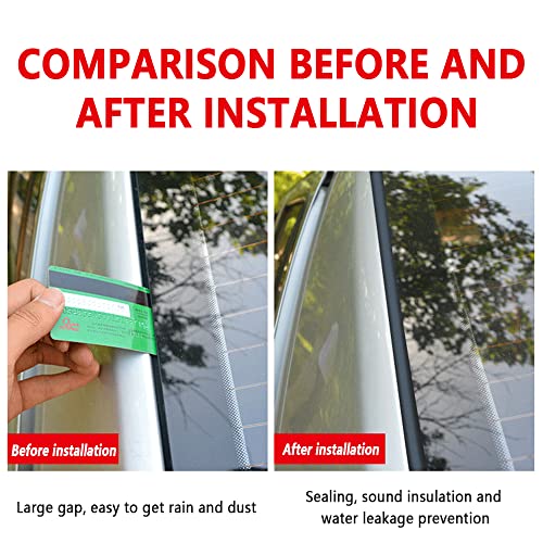16.4ft / 5M Cuttable T-Car Sunroof Cover Seal Rubber Trim,Dust Proof&Weather Stripping for Windshield,Tailgate Adhesive Rubber Seal Strip - color: 14mm×16.4Ft