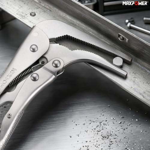 MAXPOWER 7-inch 90 degree Offset Long Nose Locking Pliers, 2.75" Jaw - size: 7"