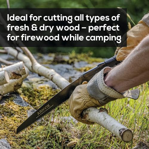 Nordic Pruning Saw for Gardening & Folding Saw Bushcraft - Arnvik - 8 Teeth per Inch - 8 in Hardened SK5 Steel Blade for Wood - For Cutting Trees in Your Garden or Firewood when Camping - style: Saw