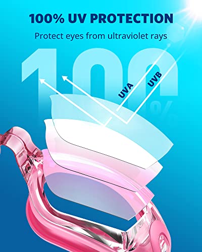 Aegend Swim Goggles, Swimming Goggles No Leaking Full Protect Adult Youth - color: Rose Red
