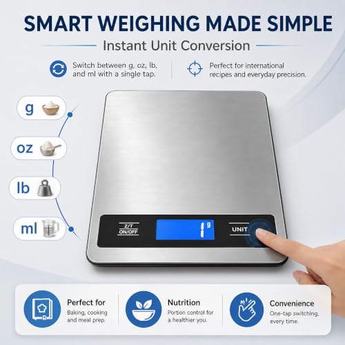 33lb/15kg Digital Food Kitchen Scale, Measuring Recipes Coffee Meat Baking