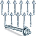 1/4 x 2-1/4 in Wedge Anchors 12 pcs Galvanized Concrete Anchors - size: 1/4 x 2-1/4In