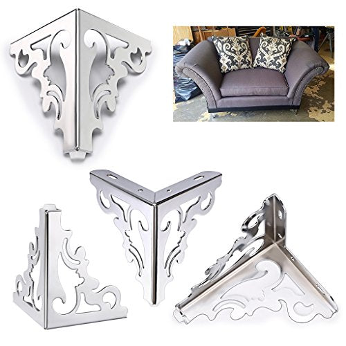 OwnMy 4PCS Metal Furniture Legs Feet, Modern Sofa Cabinet Legs for Repairs - color: Silver