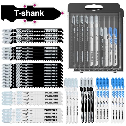 T-Shank Jigsaw Blades Set, 40Pcs Assorted Replacement Jigsaw Blades - style: 40-Pack（40 Pieces, 2 Boxes）
