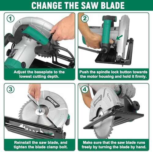 Hoteche 10-Inch Compact Portable Table Saw with Saw Blade for Desktop Use - size: 10-Inch