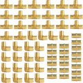 WiseWater 60 Pcs Pex Fittings, 3/4 inch T PEX Tee(20PCS) & 90 Degree Elbow & Straight Coupling, Brass Barb Crimp Pipe Fitting for Pex Pipe(Pack of 60), UPC Certified - size: ZH61902(3/4" PEX FITTINGS 60pk)