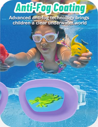 Vvinca Kids Swim Goggles, Swimming Goggles for Kids 3-14 Anti-Fog UV Protection No Leak Pool Glasses for Boys Girls - color: 09 - Red & White