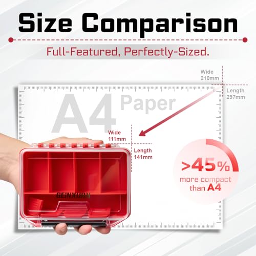 Geinxurn IPX4 Waterproof Small Storage Parts Organizer, Small Parts Case with Removable Dividers, Screwdriver Bit Set Box(1 Boxes) - size: 1pcs Box