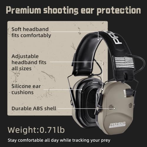 PROHEAR 022 Electronic Ear Protection for Shooting & Hunting - 29dB SNR Noise Reduction, 4 Omnidirectional Microphones - color: Electronic-silicone Ear Pads-fde