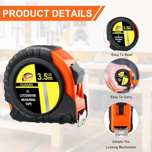 Tape Measure 20 Pcs 12 FT Retractable Self-Locking Fractions 1/8